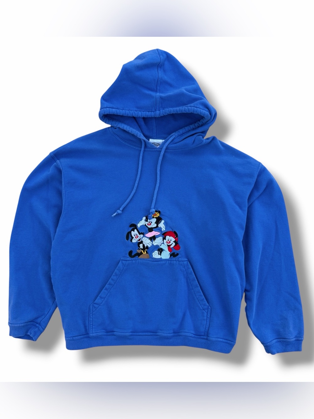 Vintage 90s Animaniacs Embroidered Hoodie Blue Size Small Warner Bros